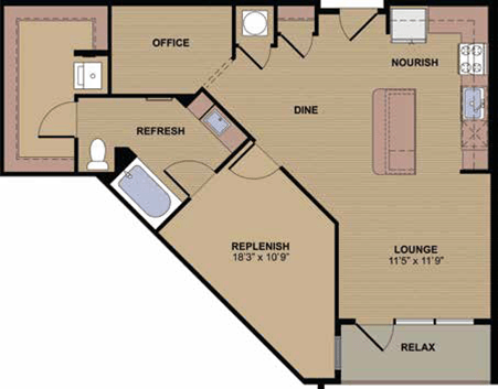 A1N_1BD 1 Bath_865sqft